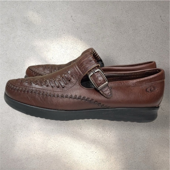 Vintage Dexter Walk Mocs Leather Mules Clogs Comfort USA Boho - Picture 2 of 10